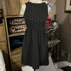 Ann Taylor Loft Gray & Black Print Dress - 2P